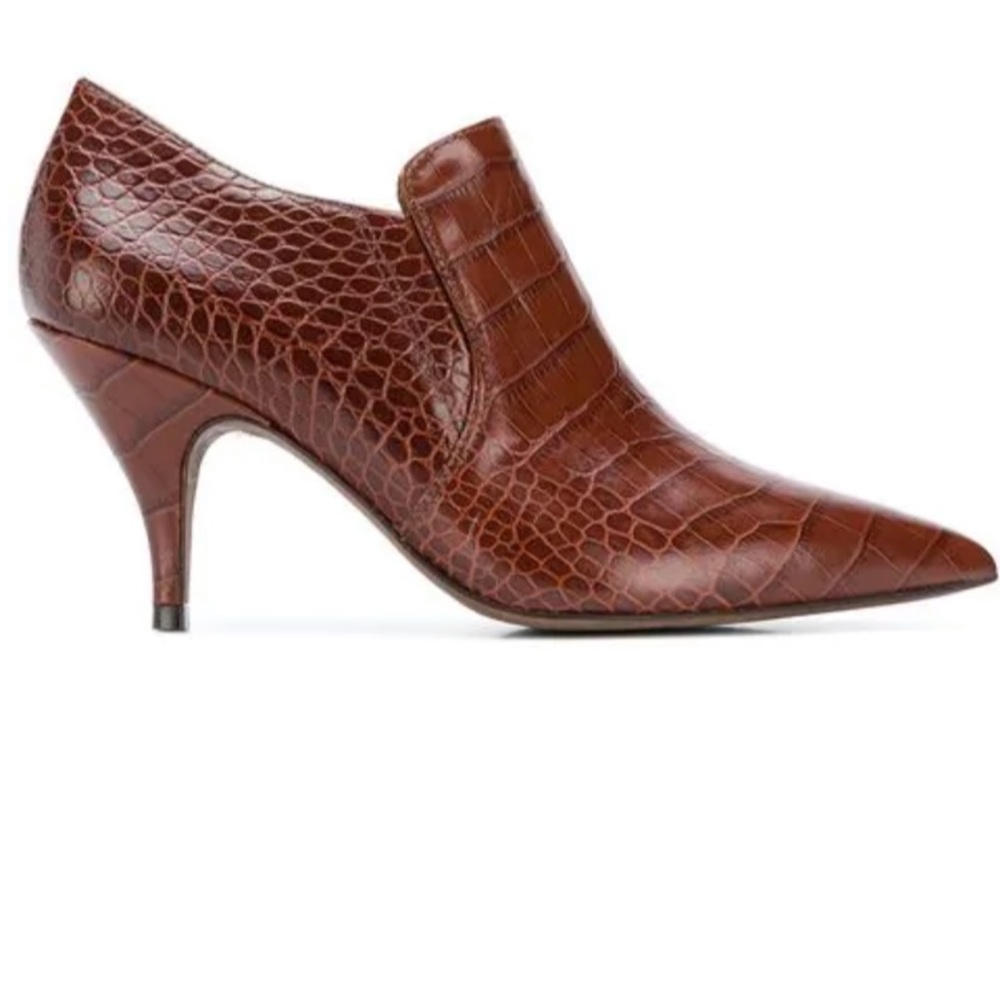 Tory Burch Georgina 80MM Ankle bootie croco embossed